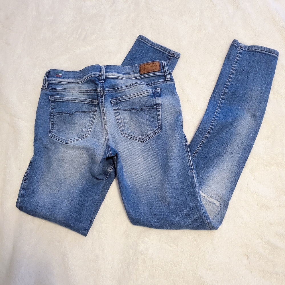 Diesel Grupee Skinny Low Rise Distressed Jeans